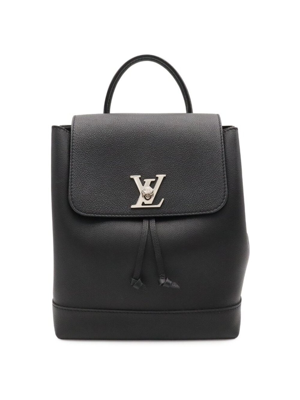 Louis Vuitton Lockme Backpack Turnlock Calfskin Noir Black Silver